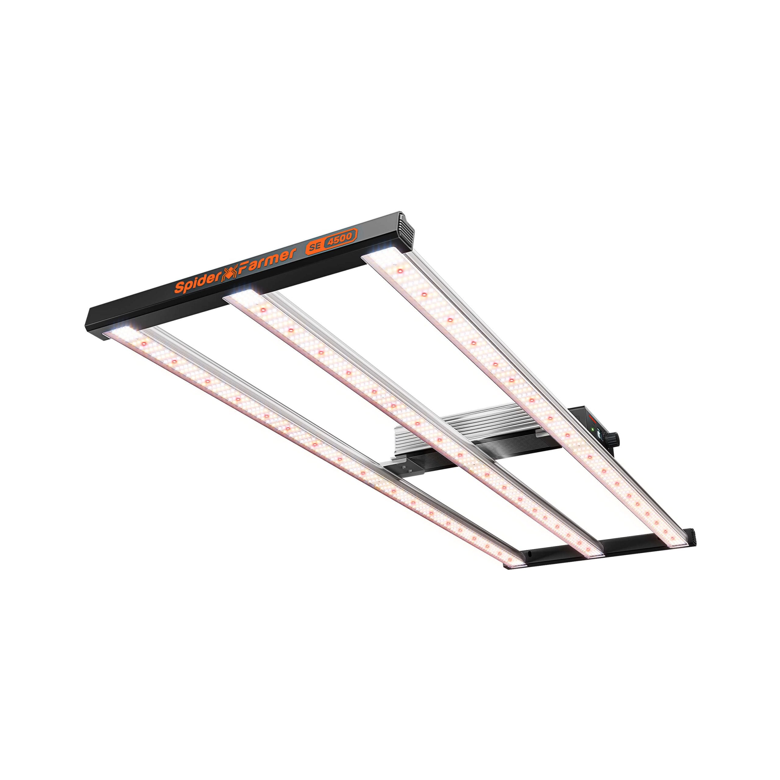 Spider Farmer SE4500 320W LED Grow Light in der 2026er Version mit 3-Bar-Design.