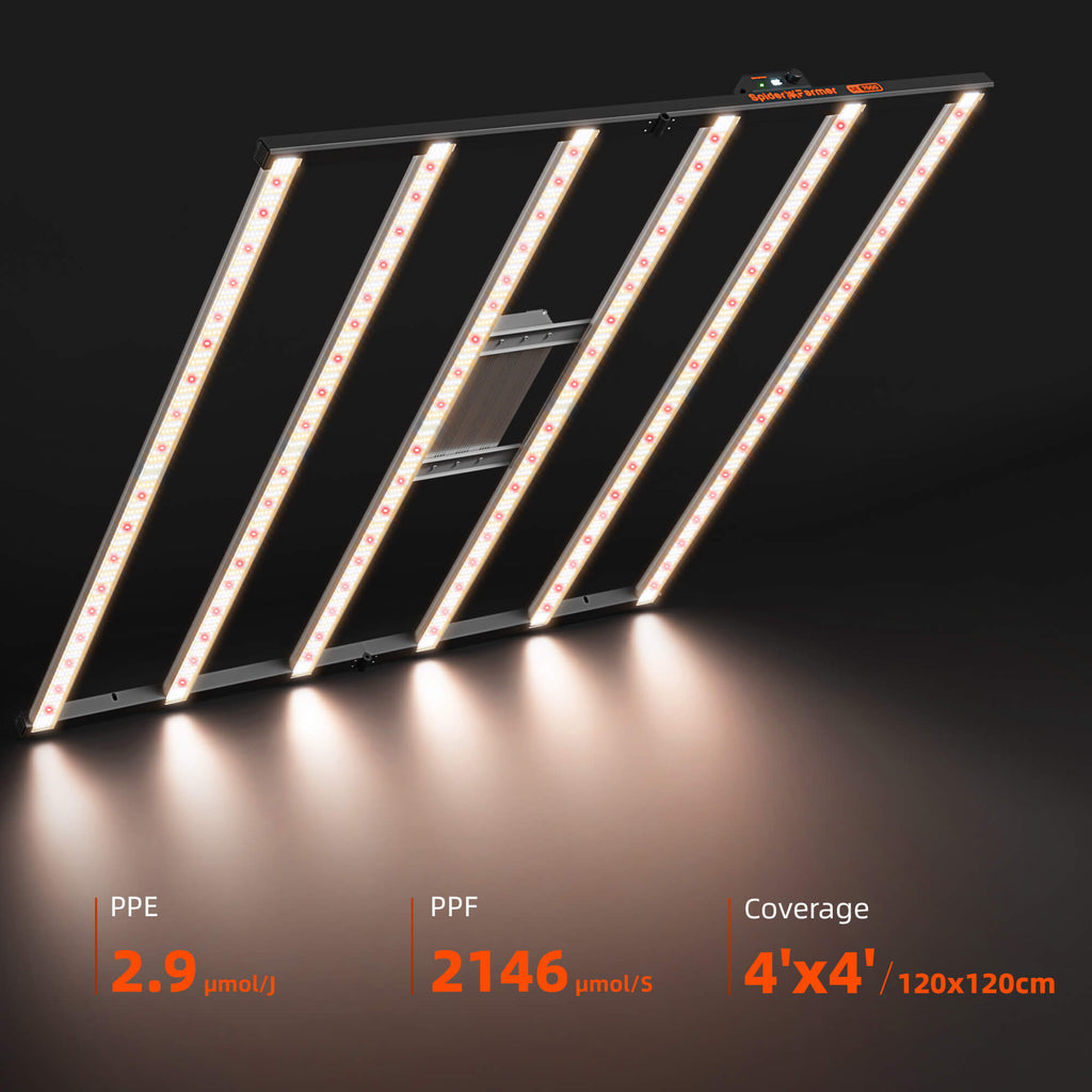 Unterseite der SE7000 zeigt die gleichmäßige Verteilung der 730W LED-Bars.