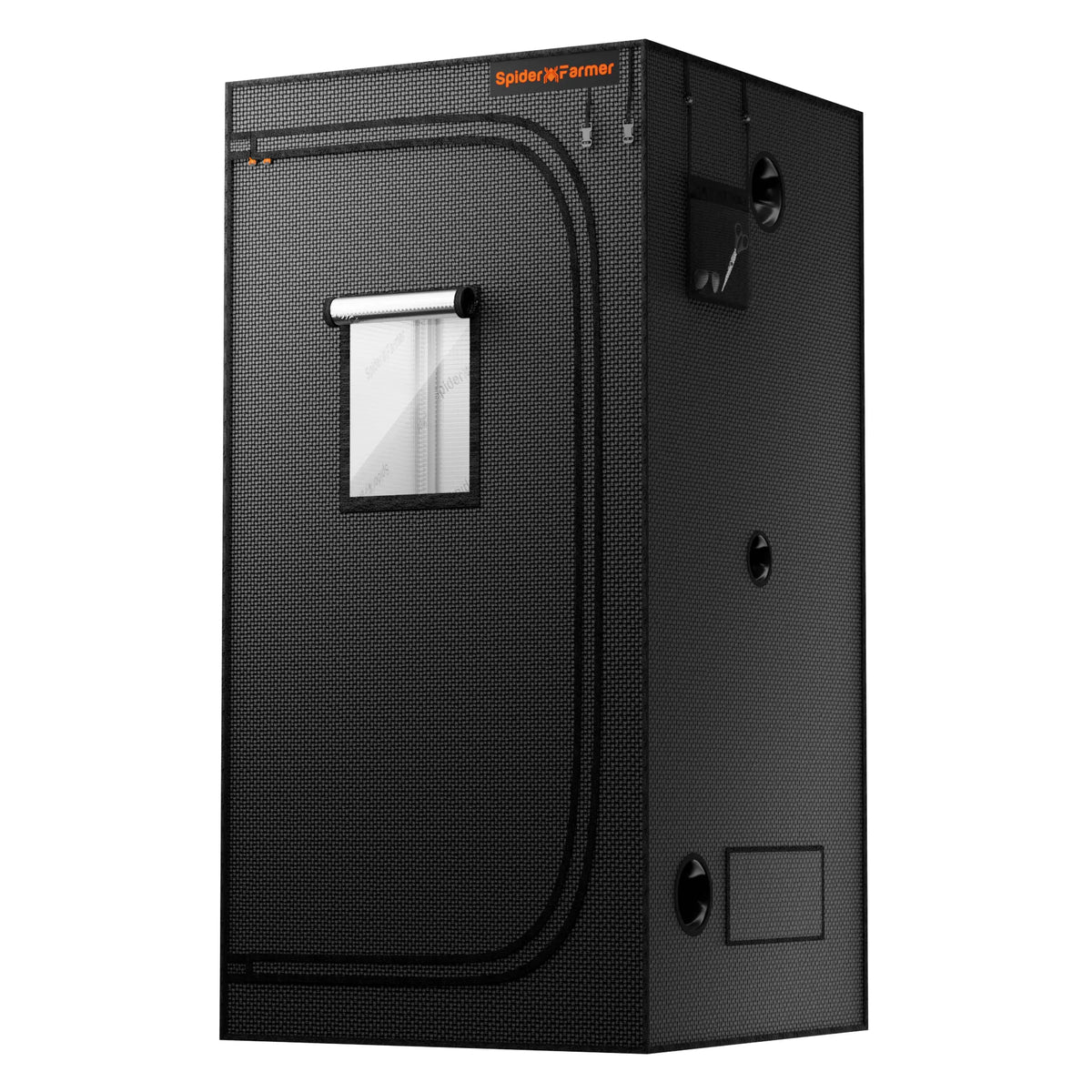 Spider Farmer 100x100x200cm Growzelt 1680D Oxford grow tent in black with viewing window and ventilation ports