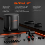 Lieferumfang Spider Farmer Bewässerungsset: Faltbarer 50L Tank, Hochleistungspumpe, 8 Tropfstäbe und Montagesatz – Die professionelle Lösung für automatisiertes Growing.