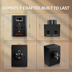 Black Spider Farmer S-Station smart plug with RJ12 controller ports, shown front and side with two outlet sockets