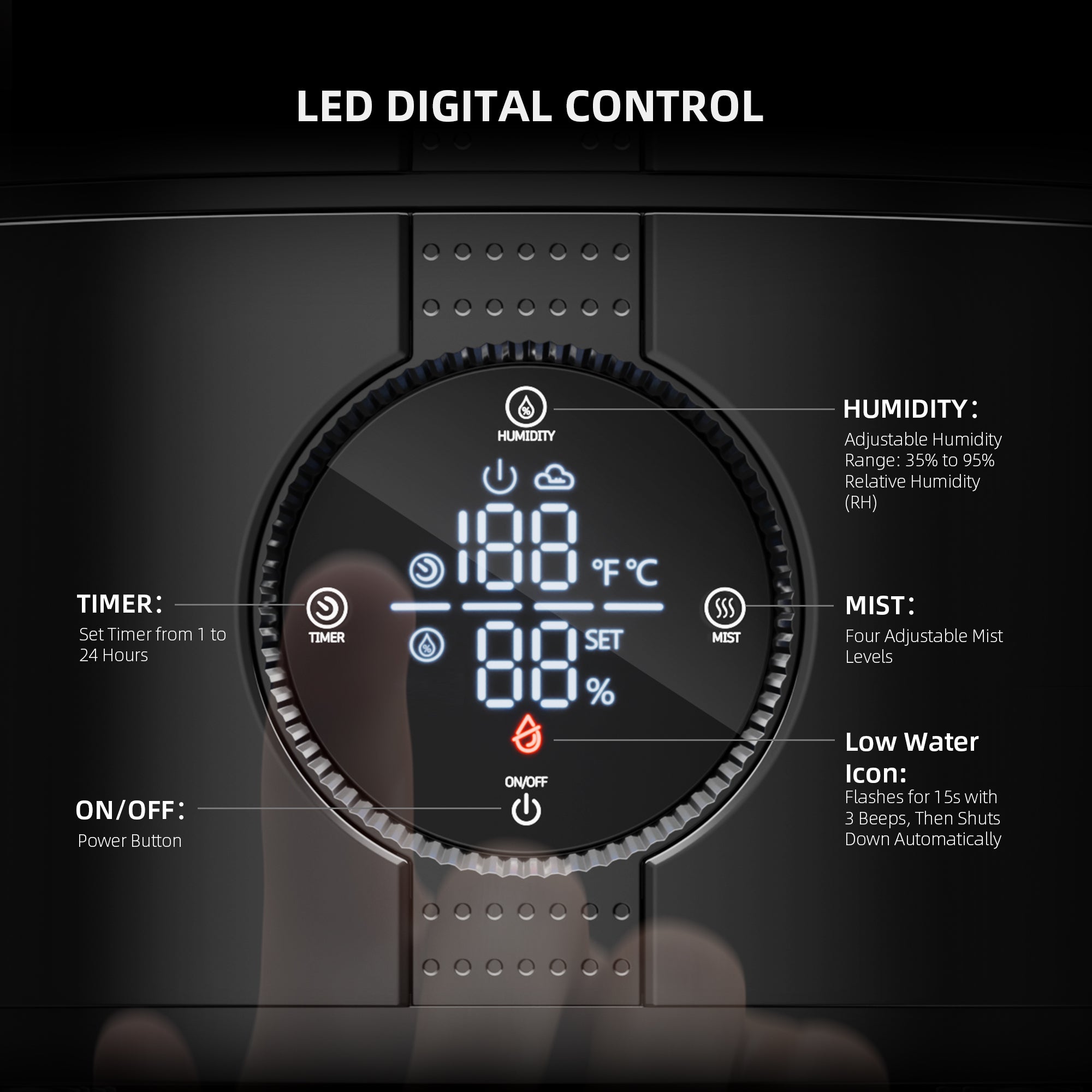 Spider Farmer 5L Smart Cool Mist Luftbefeuchter (2026) – Intelligentes Befeuchtungssystem mit App-Steuerung und ausziehbarem Schlauch für die präzise Klimakontrolle im Growzelt.