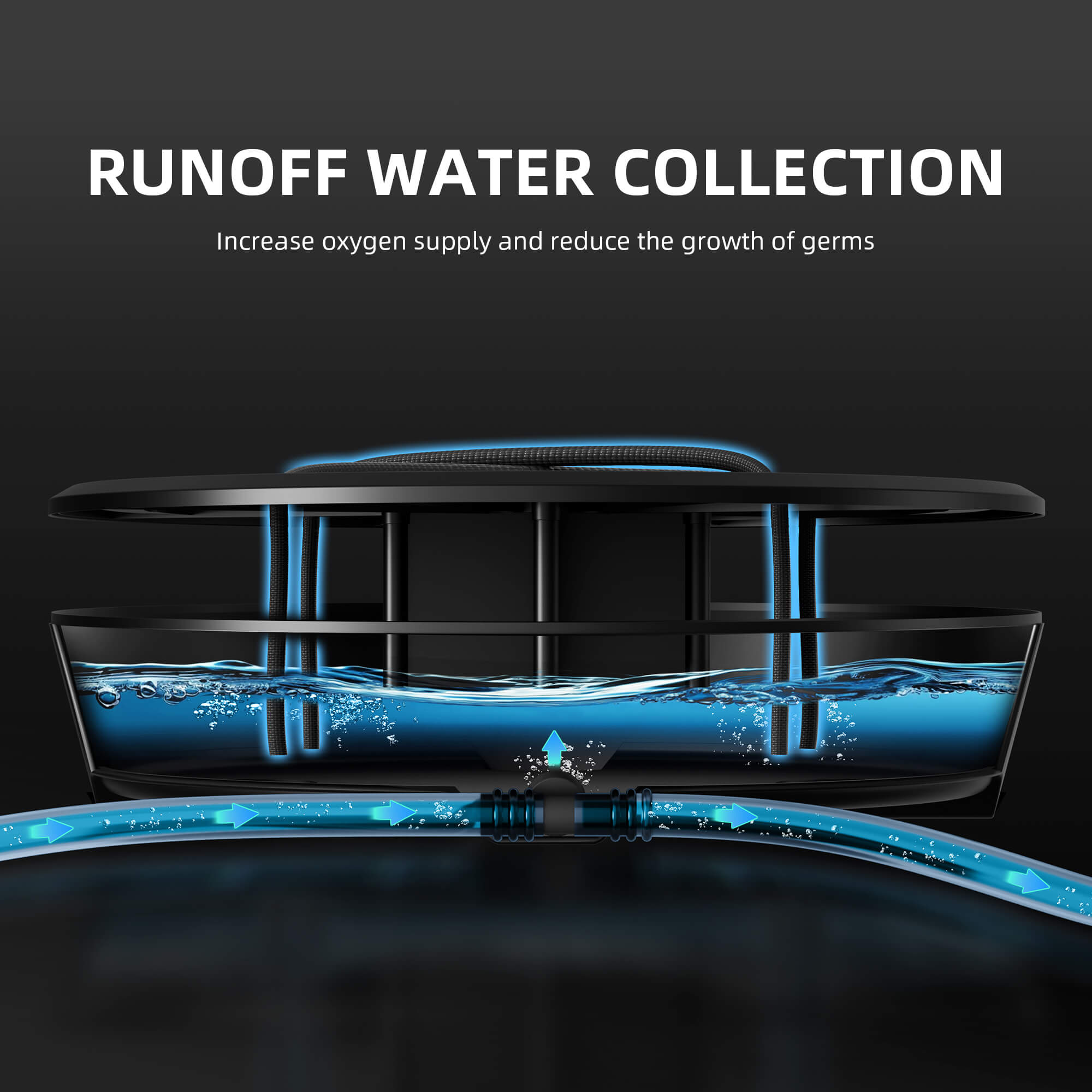 Detailansicht der Bewässerungsbasis mit variablen Dochten – Ermöglicht die individuelle Anpassung der Wasserzufuhr je nach Wachstumsphase und Pflanzentyp.