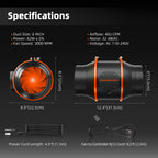 Spider Farmer 150mm exhaust fan with a sleek black and orange design — powerful airflow of 683 m³/h for effective ventilation