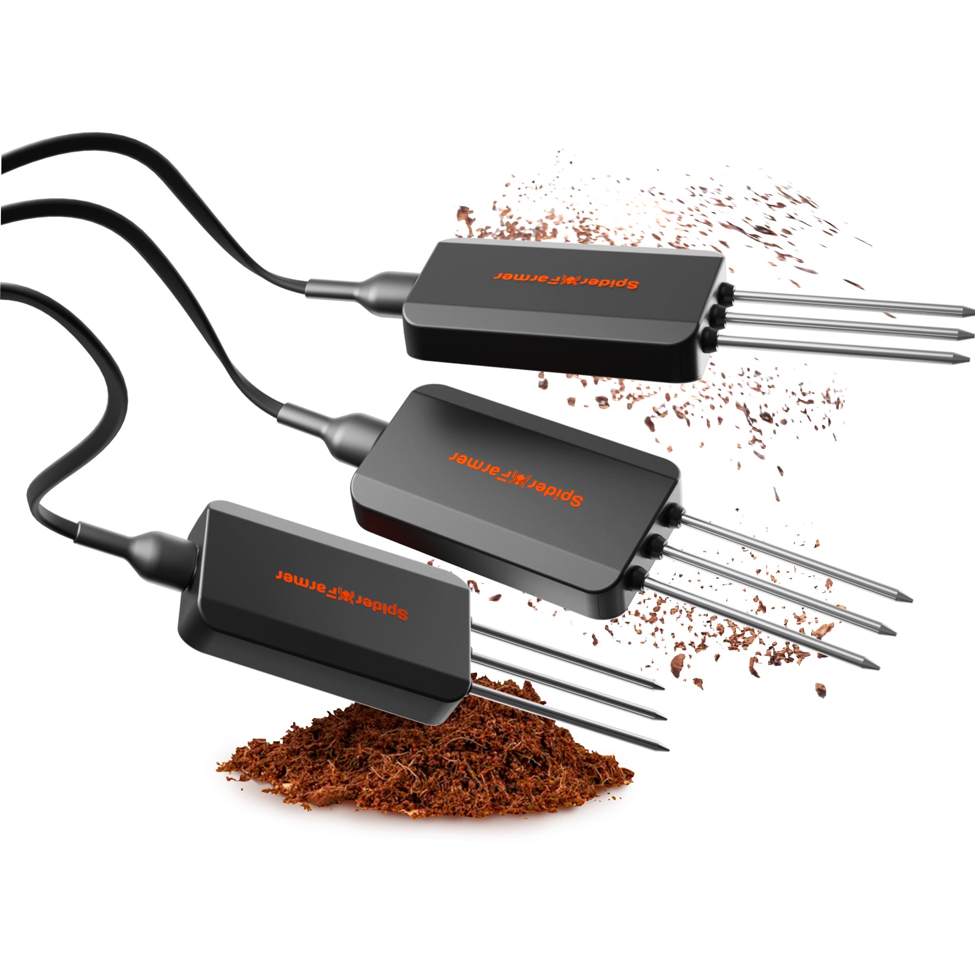 Spider Farmer GGS Smart 3-in-1-Bodensensor Pro – Hochpräziser Sensor zur Echtzeit-Überwachung von Boden-EC, Feuchtigkeit (VWC) und Temperatur im Indoor-Grow.