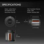 Spider Farmer 150mm activated carbon filter made of stainless steel — designed for efficient airflow of 683 m³/h.