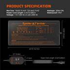 Lieferumfang Spider Farmer Heizmatten-Set: 25 x 52 cm Wärmematte inklusive externem Temperatursensor und digitalem Controller.