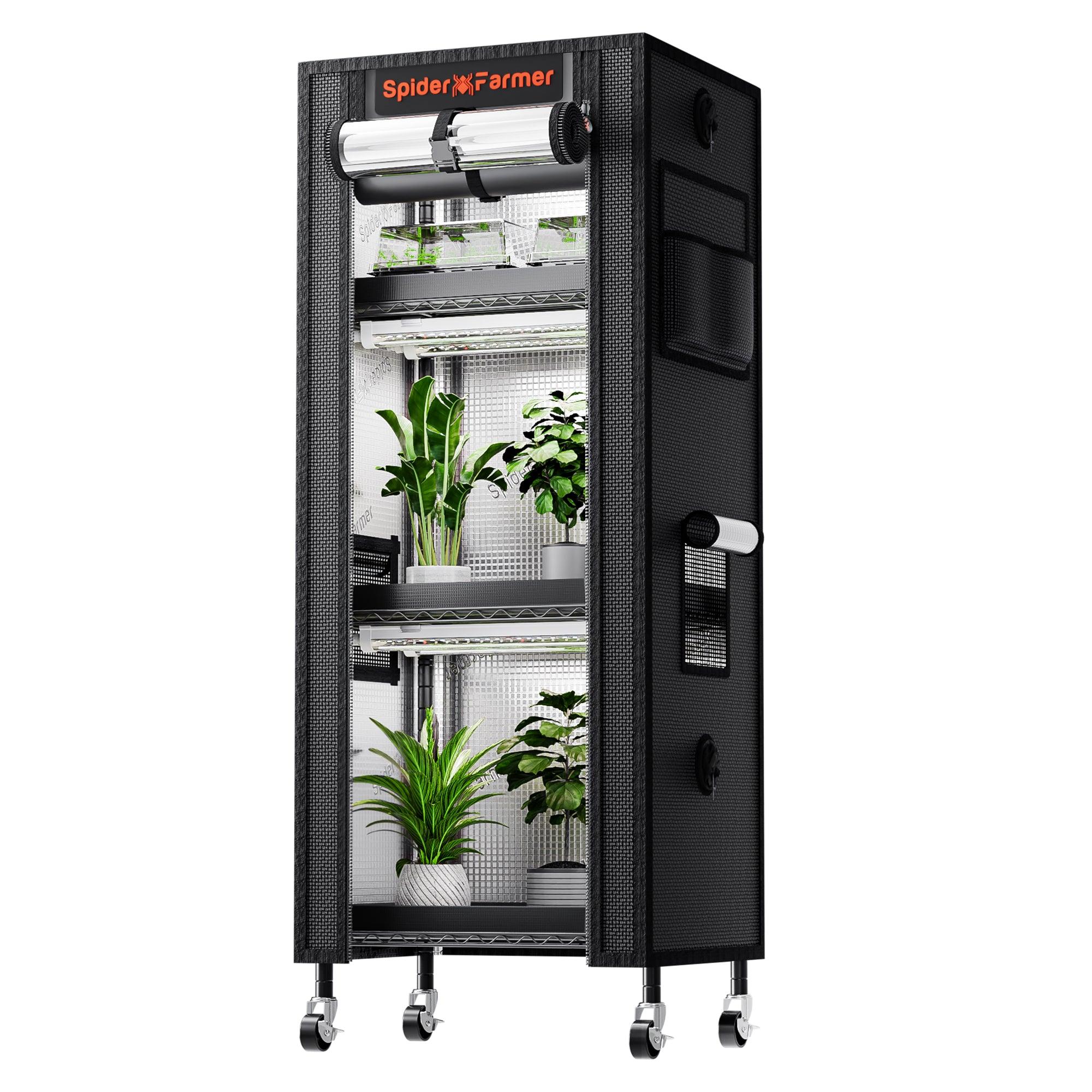 Spider Farmer 4-Etagen Pflanzen Stand mit 1680D Grow-Zelt Komplettset.