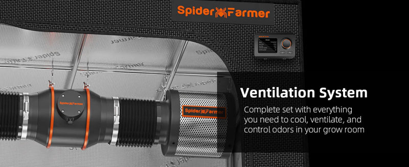 Spider Farmer 150mm Abluftventilator | 683 m³/h + Smart Controller