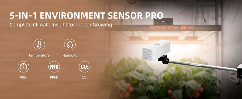Spider Farmer 5-in-1 Klima Sensor | Temp/RLF/CO²/VPD/PPFD