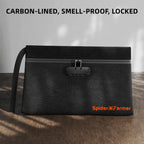 Spider Farmer 9-in-1 toolkit in carbon-lined black material — smell-proof design with a secure locking mechanism for durability