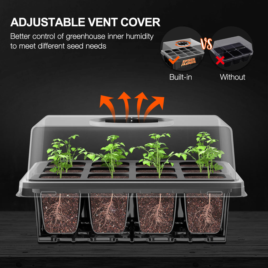 Transparente Abdeckhaube für Seed Starter Trays – Erhält eine konstant hohe Luftfeuchtigkeit und Temperatur für eine beschleunigte Keimrate.