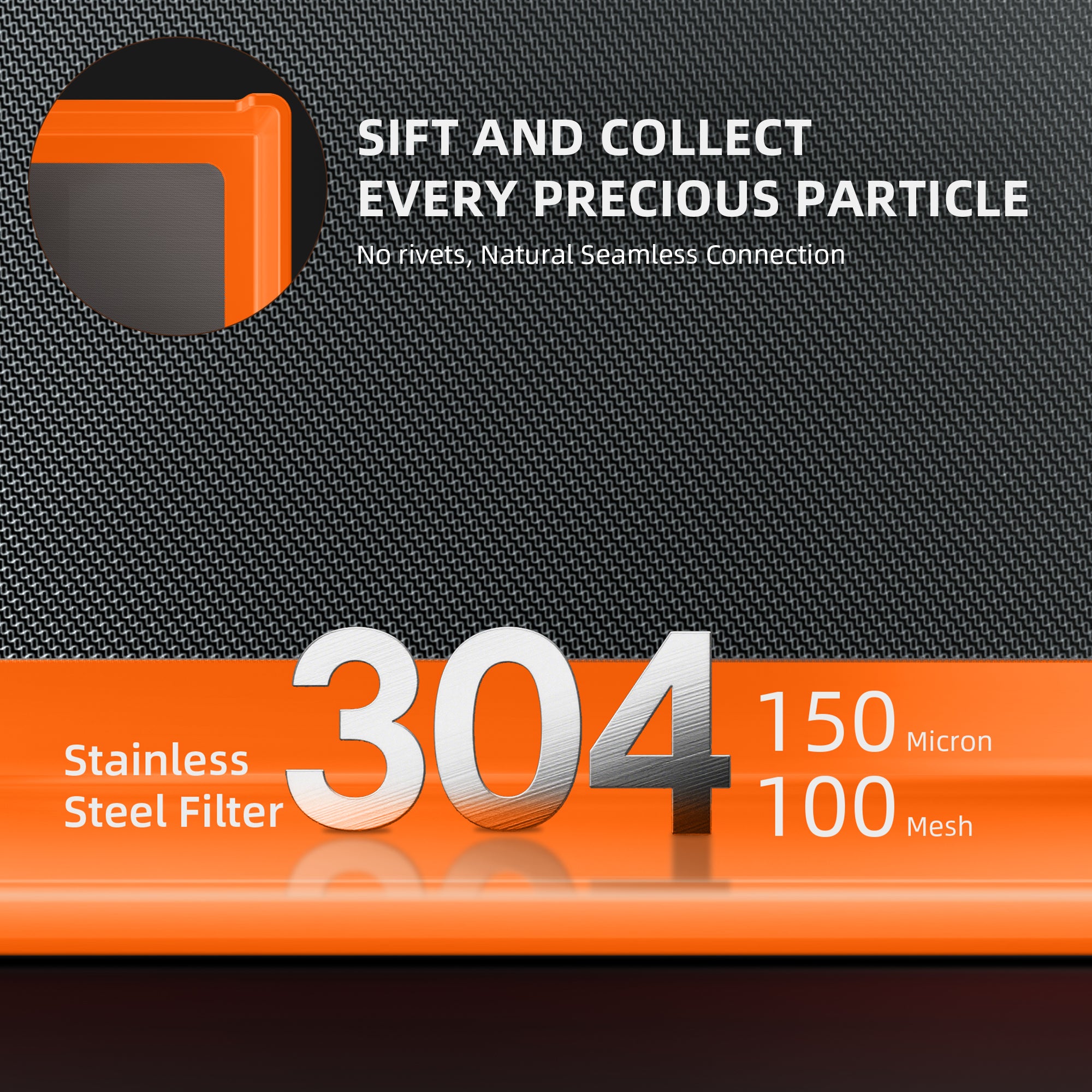 150 Micron Edelstahl-Sieb Detailaufnahme der feinen Maschenstruktur für Pollen.