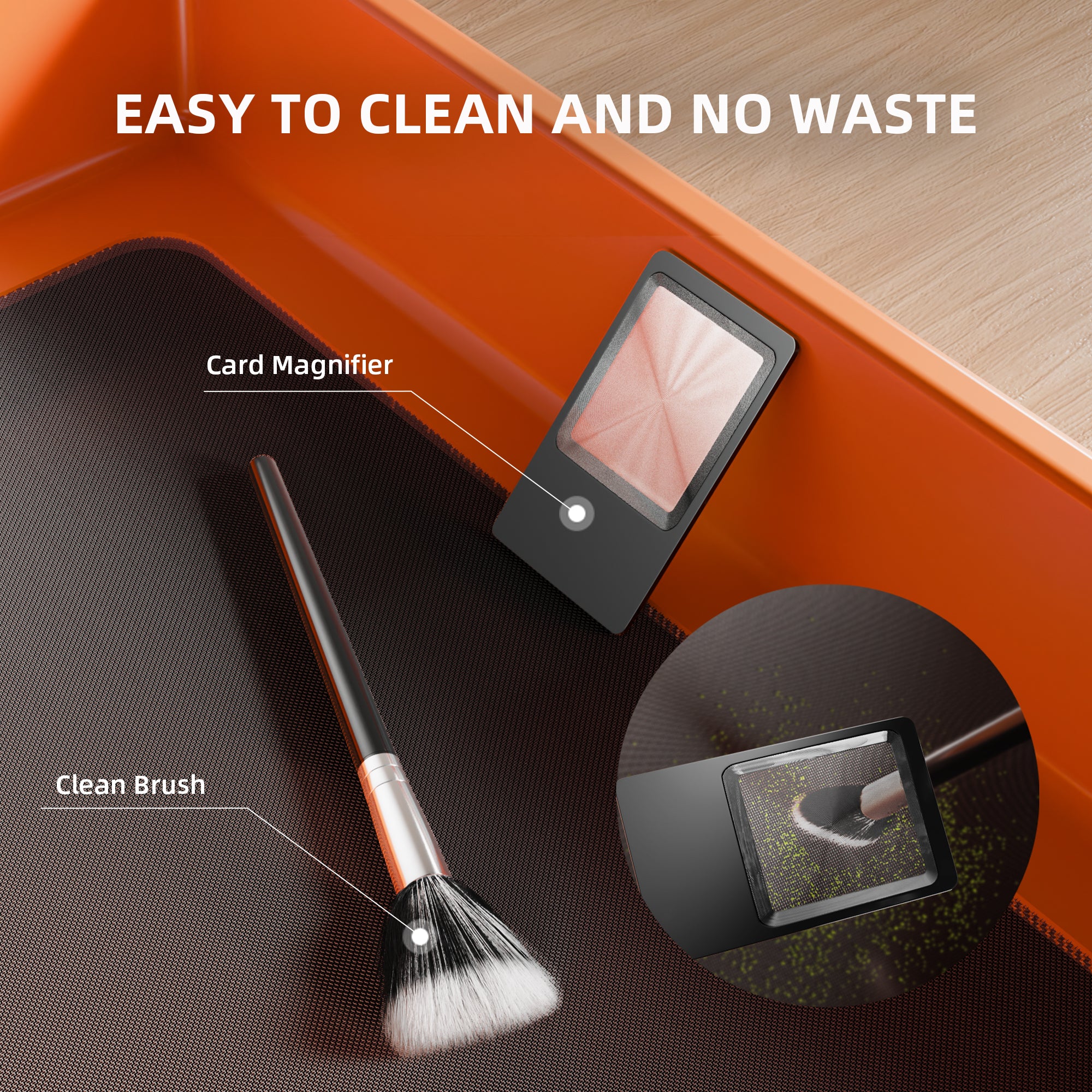 Hohe Seitenwände verhindern das Herausfallen von Blüten und Schnittresten.