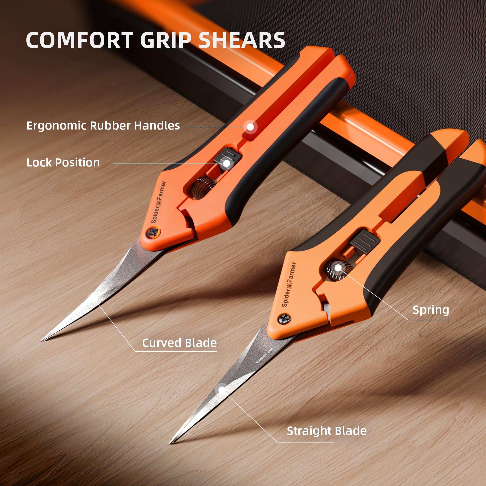 Zwei Präzisions-Erntescheren im Lieferumfang für die feine Blüten-Maniküre.