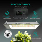 Mars Hydro TS-600 LED grow light with aluminum heat sink plate, fanless passive cooling system, dimmable 100 W