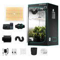 Mars Hydro grow tent setup in black and teal with Full-Spectrum LED, iControl controller, and inline fan