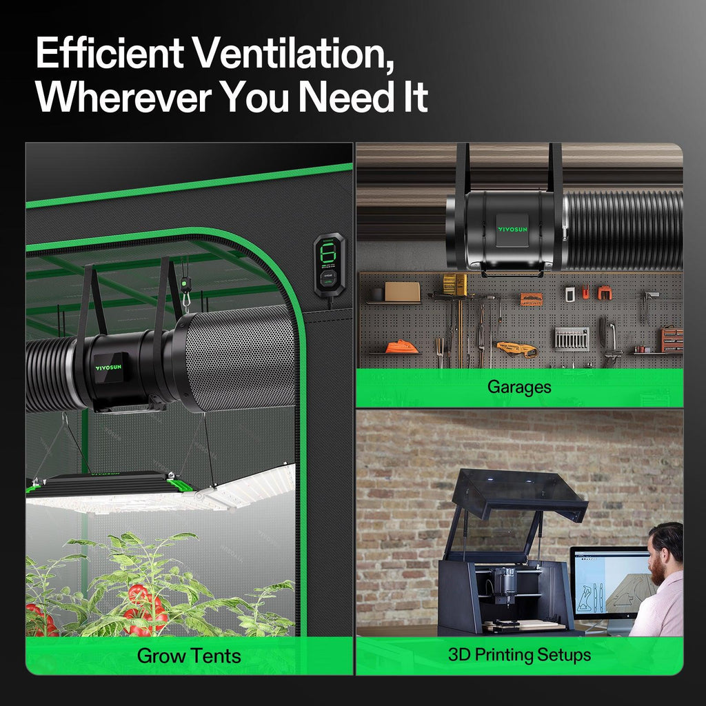 Vivosun Abluftset G8 200mm - 1232 m³/h + Controller - Eacygrow