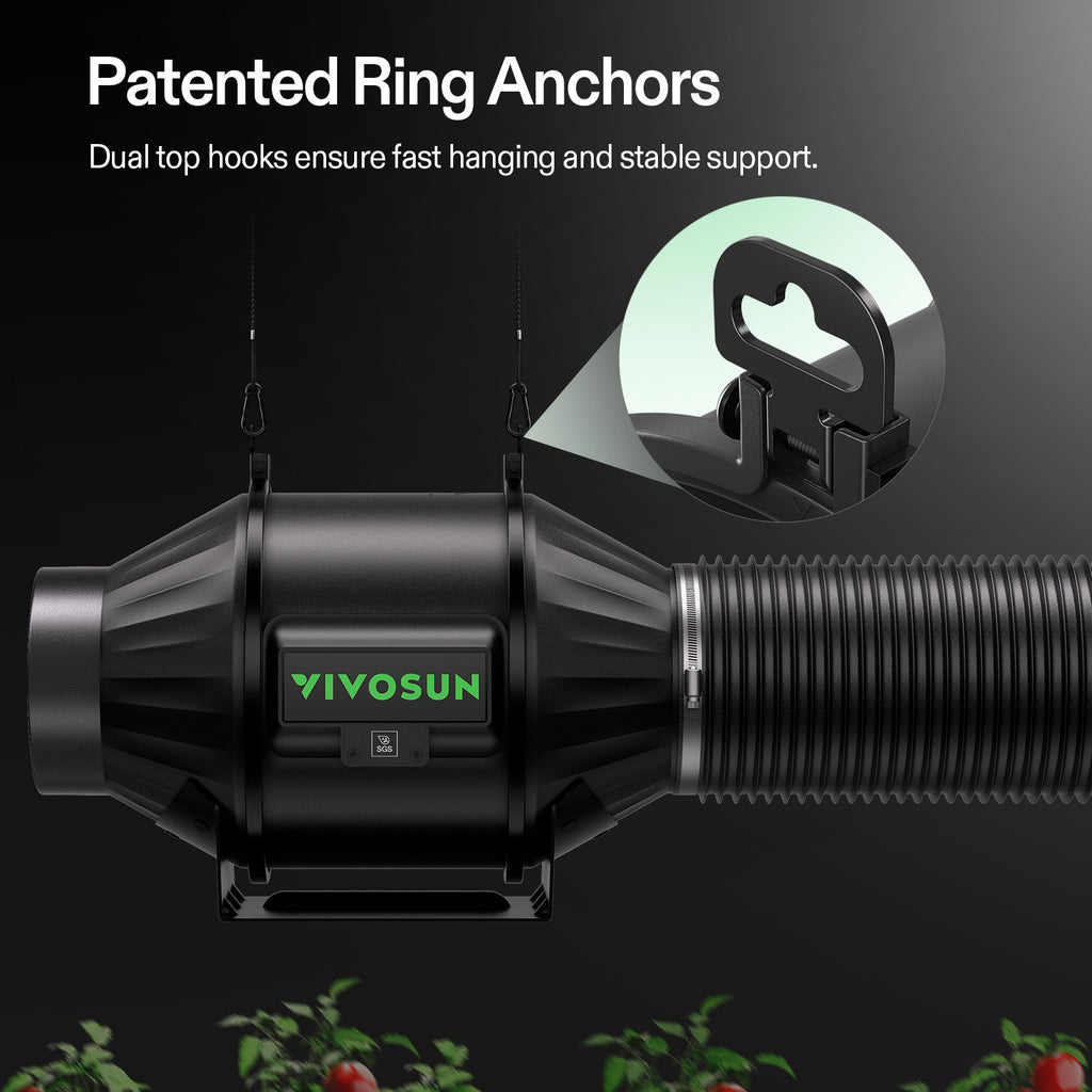 Vivosun Abluftset T4 100mm - 357 m³/h + Controller - Eacygrow