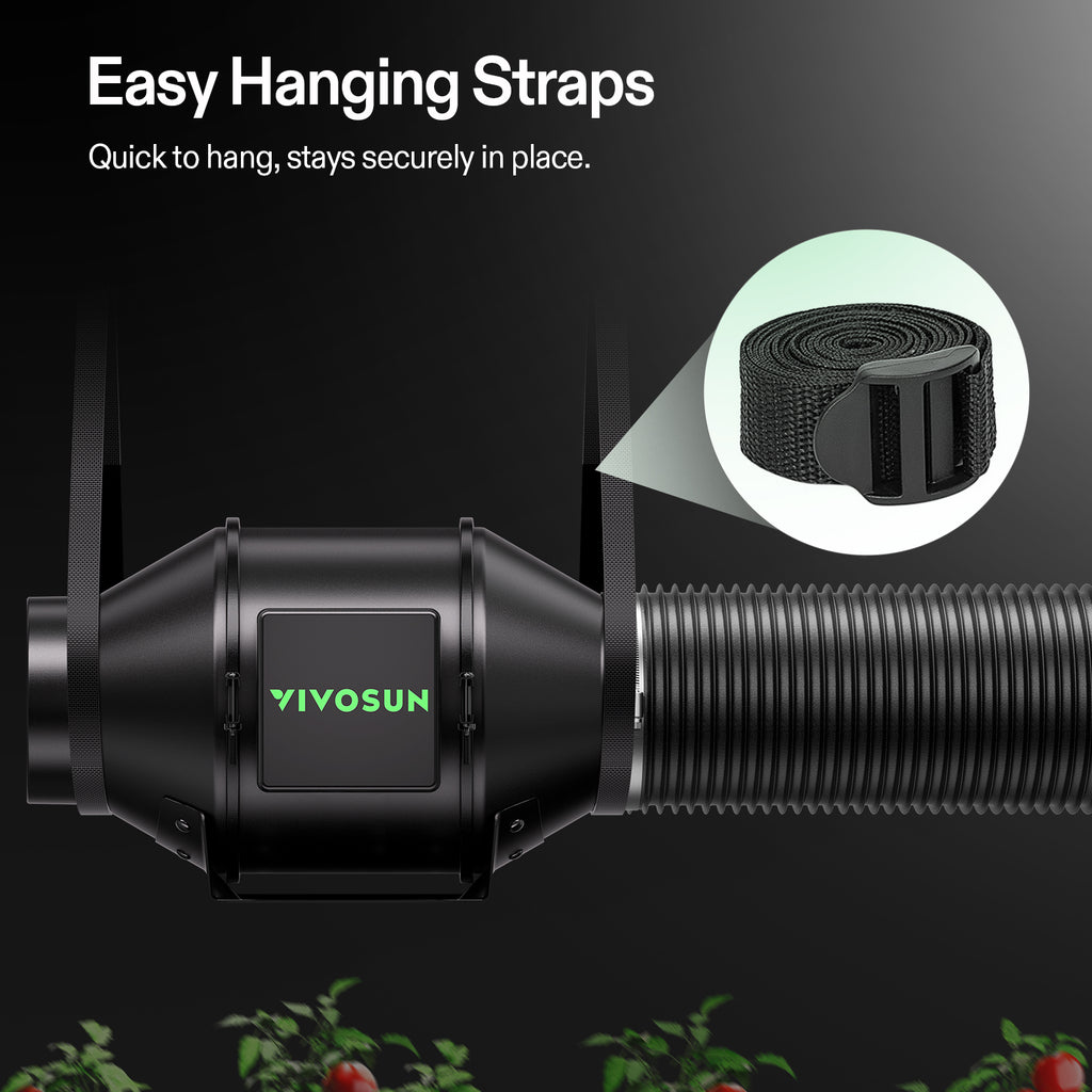 Vivosun G4 100mm Abluftset  - 331 m³/h + Controller - Eacygrow