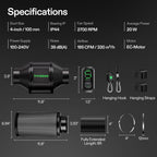Vivosun G4 100mm Abluftset  - 331 m³/h + Controller - Eacygrow