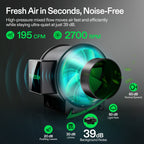 Vivosun G4 Pro 100mm Smart Abluftset  - 331 m³/h + GrowHub - Eacygrow