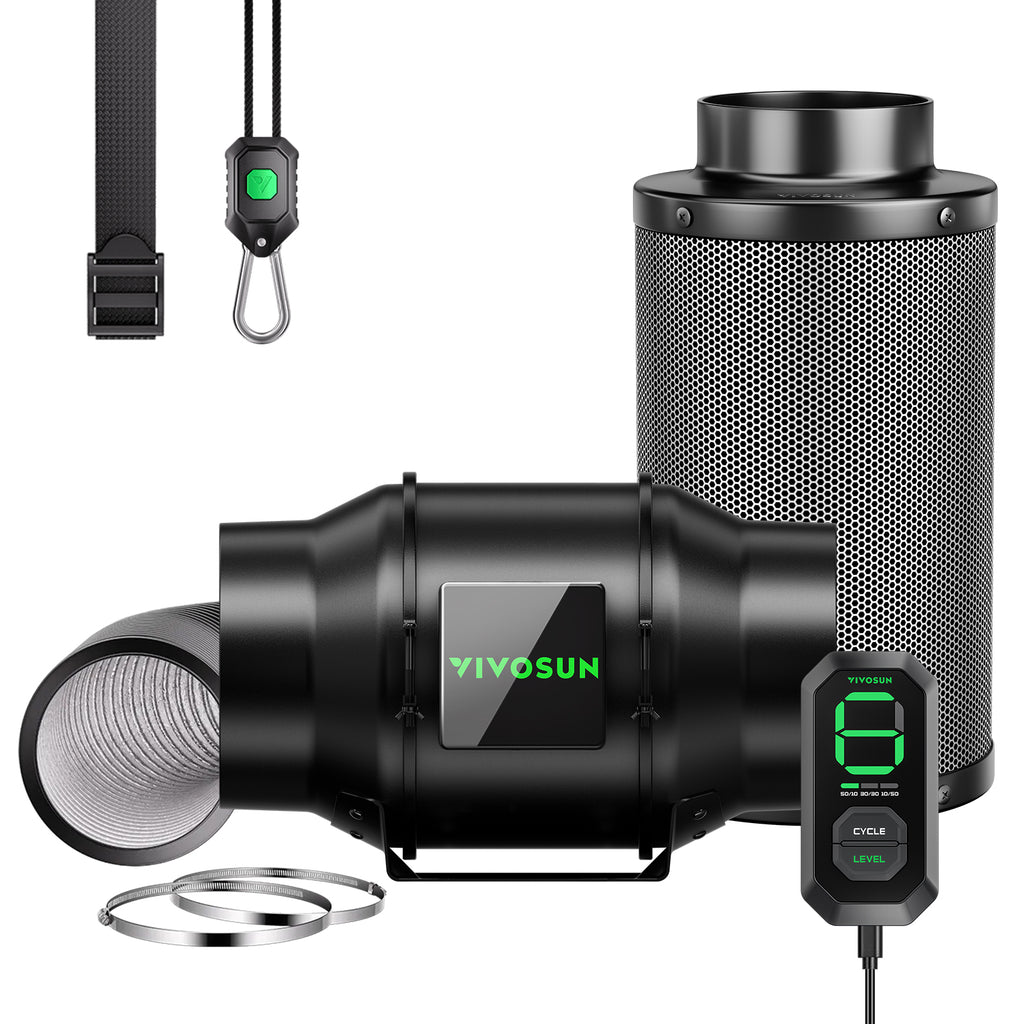 Vivosun G6 150mm Abluftset - 659 m³/h + Controller - Eacygrow