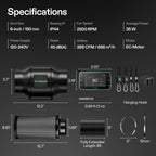 Vivosun G6 Pro 150mm Smart Abluftset - 659 m³/h + GrowHub - Eacygrow