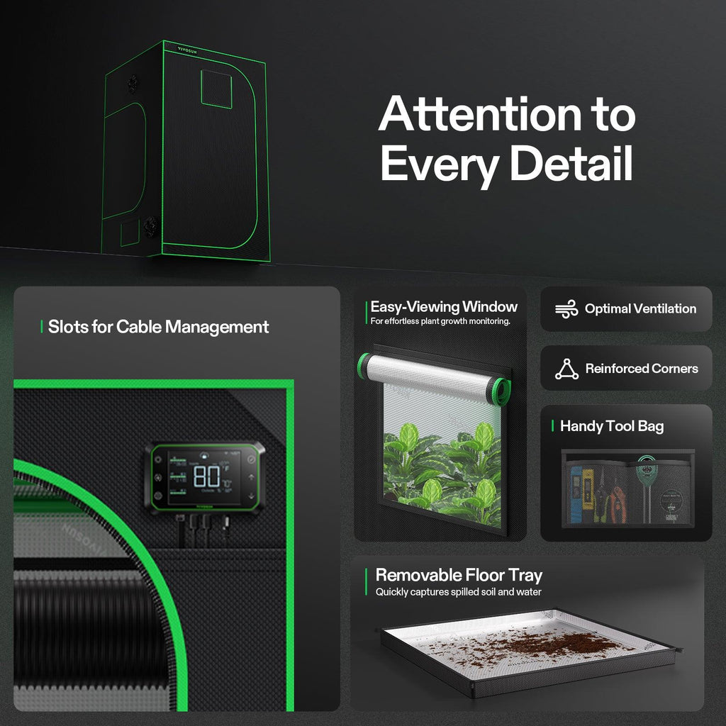 Vivosun Growbox 120x120x200cm | 600D Oxford - Eacygrow