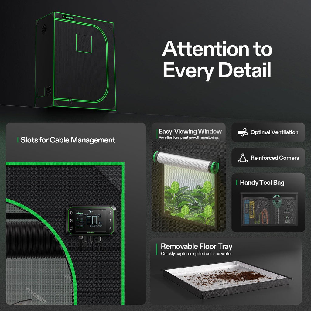 Vivosun Growbox 120x60x150cm| 600D Oxford - Eacygrow