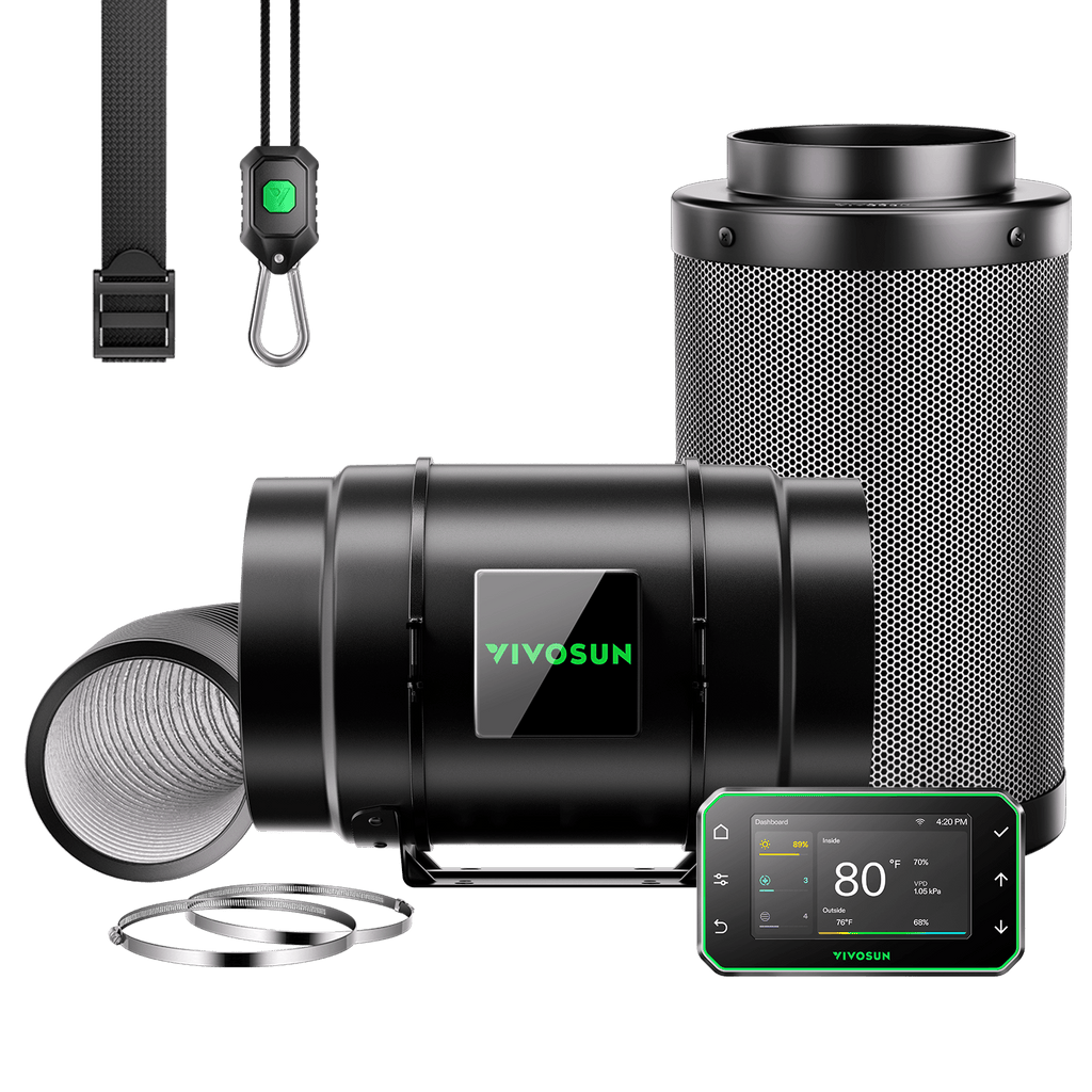 Vivosun Smart Abluftset G8 Pro 200mm - 1232 m³/h + GrowHub - Eacygrow