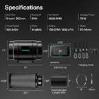 Vivosun Smart Abluftset G8 Pro 200mm - 1232 m³/h + GrowHub - Eacygrow