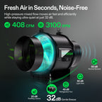 Vivosun Smart Abluftset T6 Pro 150mm – 693 m³/h + GrowHub - Eacygrow