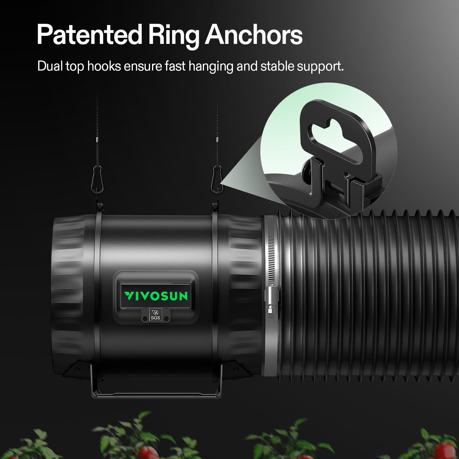 Vivosun Smart Abluftset T8 Pro 200mm – 1413 m³/h + GrowHub - Eacygrow