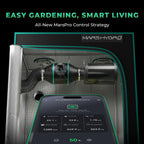 Mars Hydro FC1500 Komplettset grow tent LED grow lamp with active carbon filter, shown inside a green lined setup