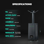 Mars Hydro Mars Hydro 15L air humidifier with climate sensor, grey top fill design and control panel
