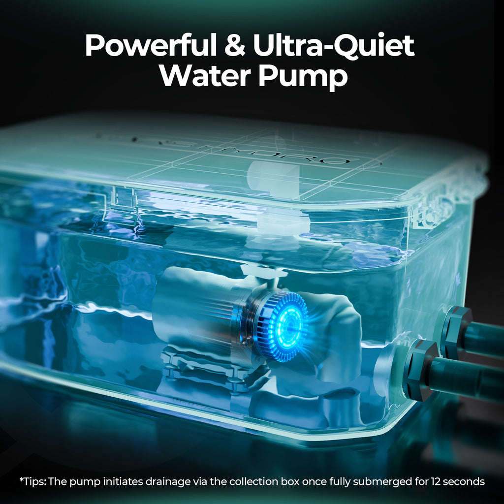 Mars Hydro Wasserpumpe zur effizienten Entsorgung von Drainageflüssigkeit aus den Trays.