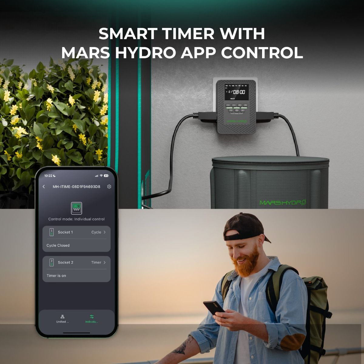 MarsPro App-Steuerung für iTime Smart Timer – Präzise Programmierung von Multi-Timing und Recycle-Zyklen für optimierte Nährstoffversorgung und Energieeffizienz im modernen Grow-Management.
