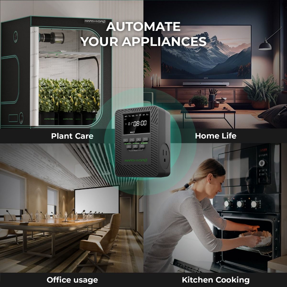 Automatisierte Bewässerungszyklen durch Mars Hydro iTime Recycle-Timing – Spart Zeit und garantiert regelmäßige Nährstoffzufuhr, perfekt abgestimmt auf die mineralische Düngung.