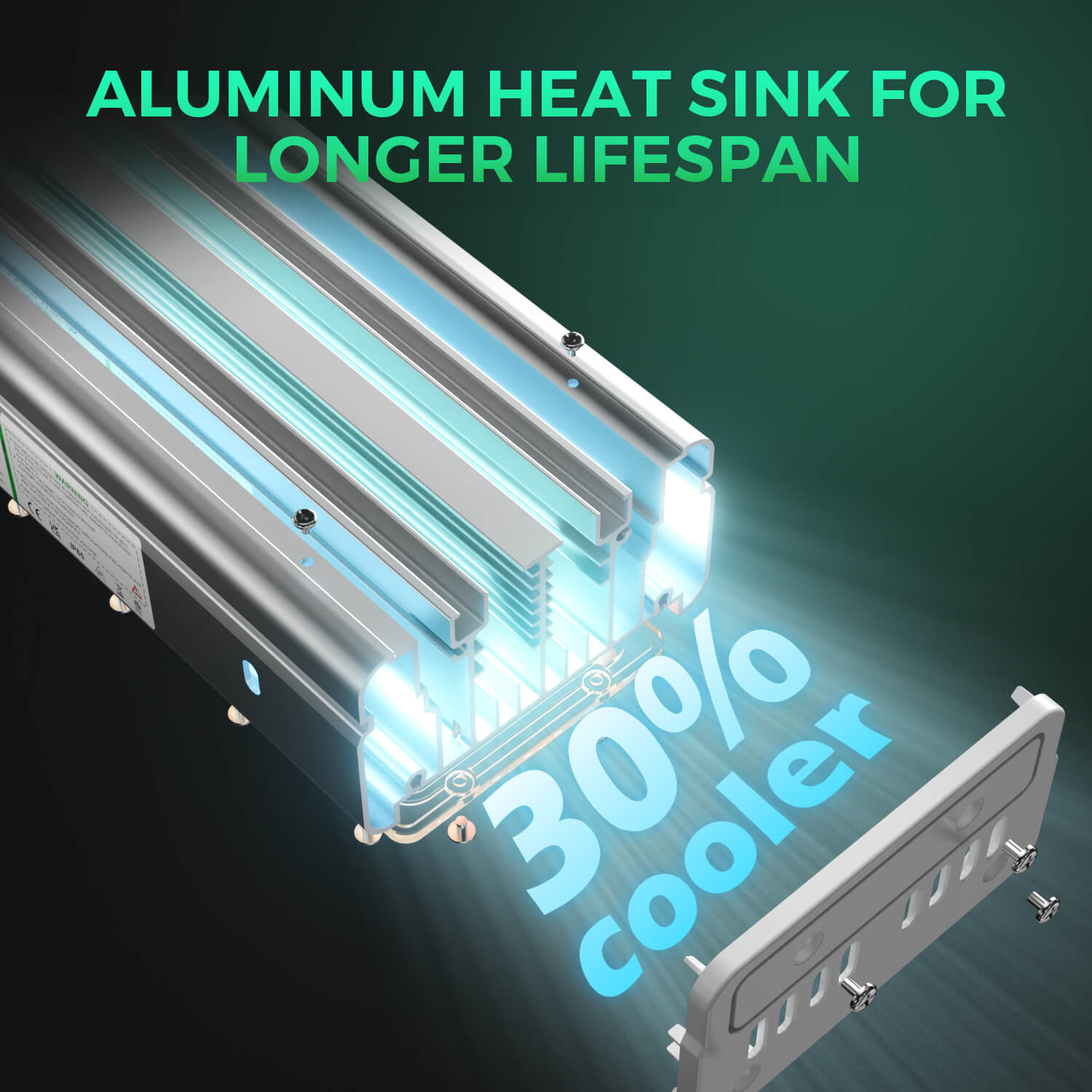 Mars Hydro SP 3000 LED grow light in aluminum heat sink bar style, with 300 watt power output