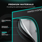 Mars Hydro Mars Hydro FC1500 Komplettset grow tent in black with reflective mylar and waterproof PE lining