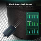 Mars Hydro Bodensensor für Feuchtigkeit, Temperatur und EC-Wert – Überwacht das Substrat für punktgenaue Bewässerung und optimale mineralische Düngung ohne Versalzung.