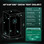 Konfiguration 120x120x200 cm: Groß dimensionierte Ports für 6-Zoll (150mm) Abluftsysteme und schwere Filter.“