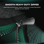 Detailaufnahme des Smooth Heavy-Duty Zippers: Robuster Metall-Reißverschluss mit spezialisierter Lichtschutz-Lippe für reibungslose Bedienung ohne Lichtleckage.“