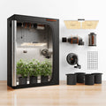 Spider Farmer SF2000 Komplettset grow tent with LED panel, black fabric and silver reflective lining, 120x60x180 cm