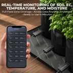 Mars Hydro 3er-Set smart soil sensors, black sensor modules with 3-in-1 moisture, temperature and EC value monitoring