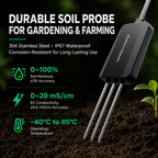 Mars Hydro smart soil sensors set, black 3-in-1 probes for measuring soil moisture, temperature and EC value
