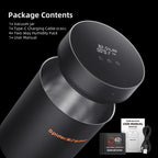 Smart Spider Farmer 2L Auto-Cure jar in sleek black with digital display — perfect for optimal curing and storage.
