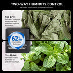 Spider Farmer 2L Auto-Cure Smart Jar featuring two-way humidity control — designed to balance moisture for optimal freshness.