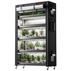 Spider Farmer 6-Etagen Pflanzen Stand mit 220W LED-Beleuchtung und 1680D Zelt.
